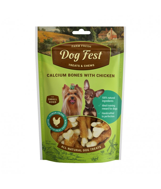 Dog Fest Calcium Bones with Chicken for Mini-Dogs 55g