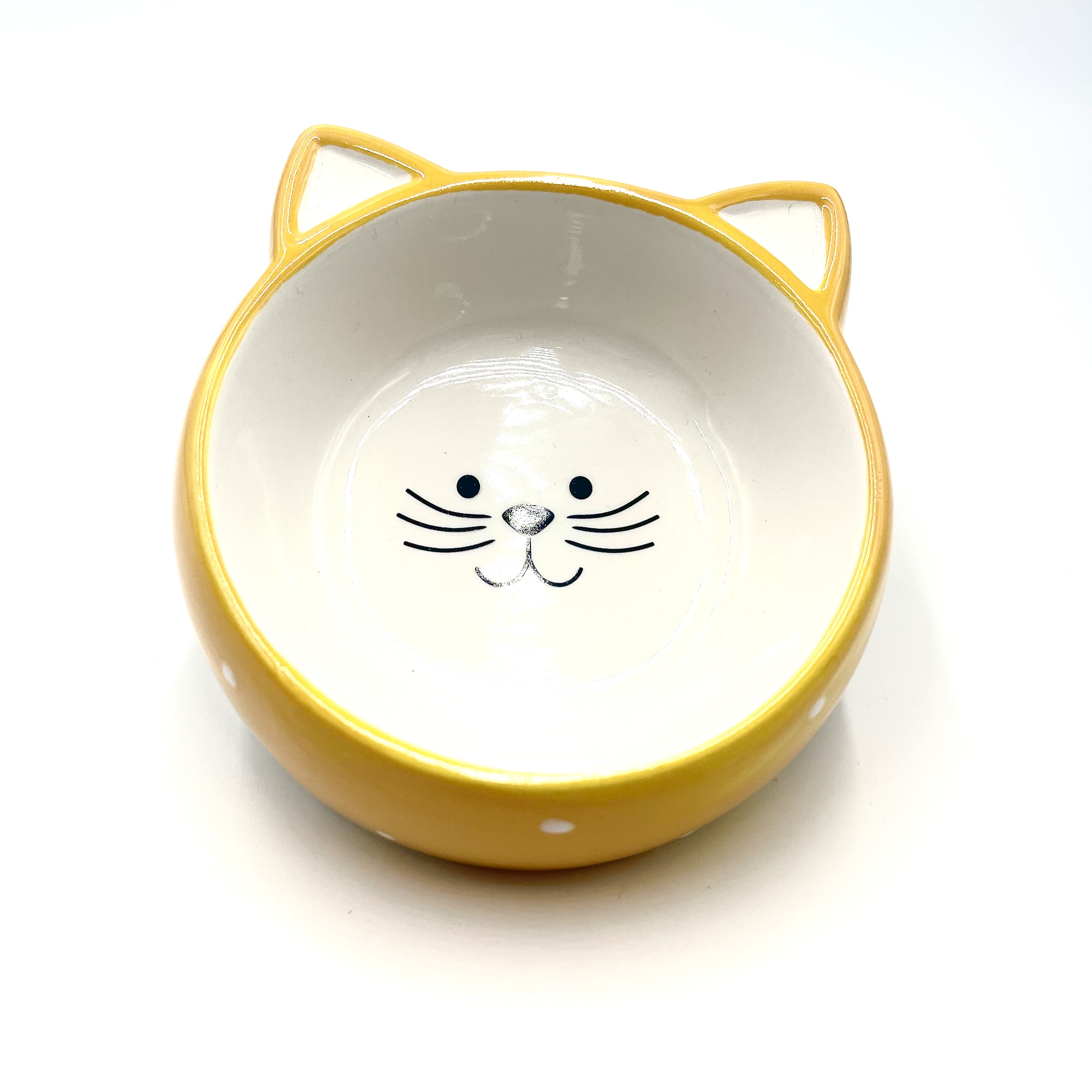 Ceramic Pet Bowl Cat Head Shape