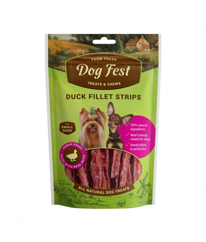 Dog Fest Duck Fillet Stripes for Mini-Dogs 55g