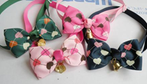 Adjustable Bow Ties with Bell & Heart Print (4 pcs set)