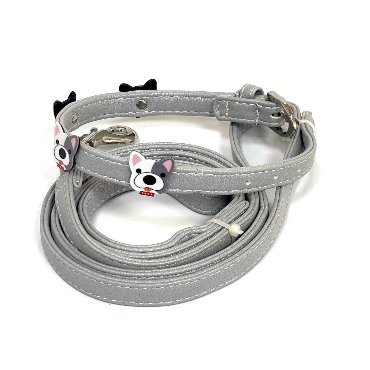 3D Dog Soft Leather Collar & Leash Set 