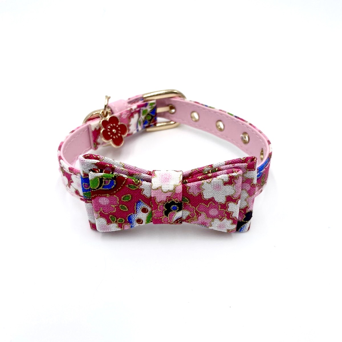 Rose Gold Floral Bow Tie Collar