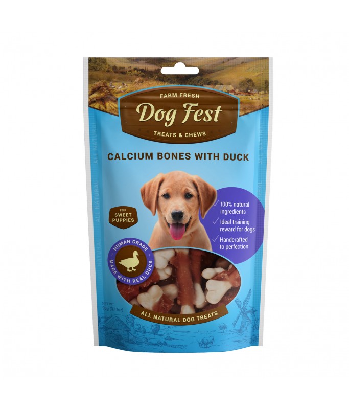 Dog Fest Calcium Bones with Duck for Puppies 90g